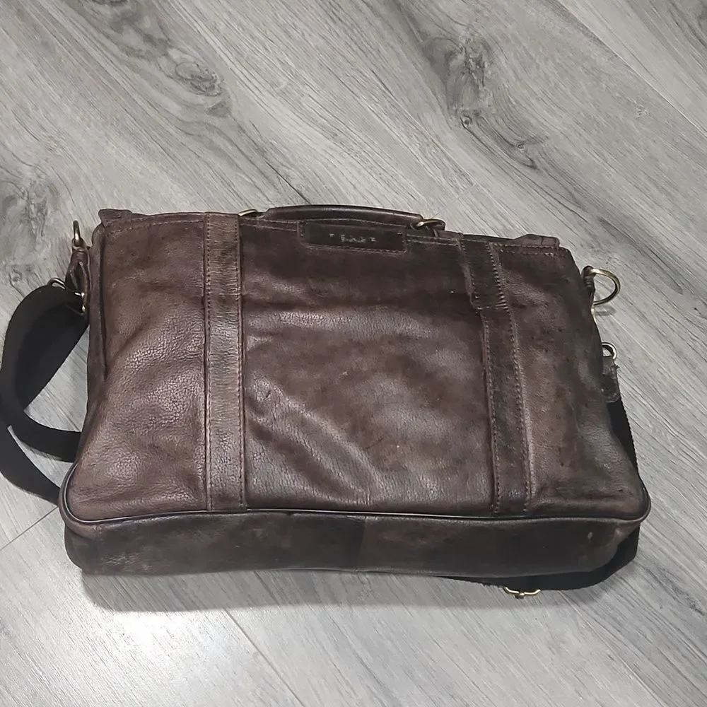 Vintage Distressed Leather Messenger Business Briefcase Bag